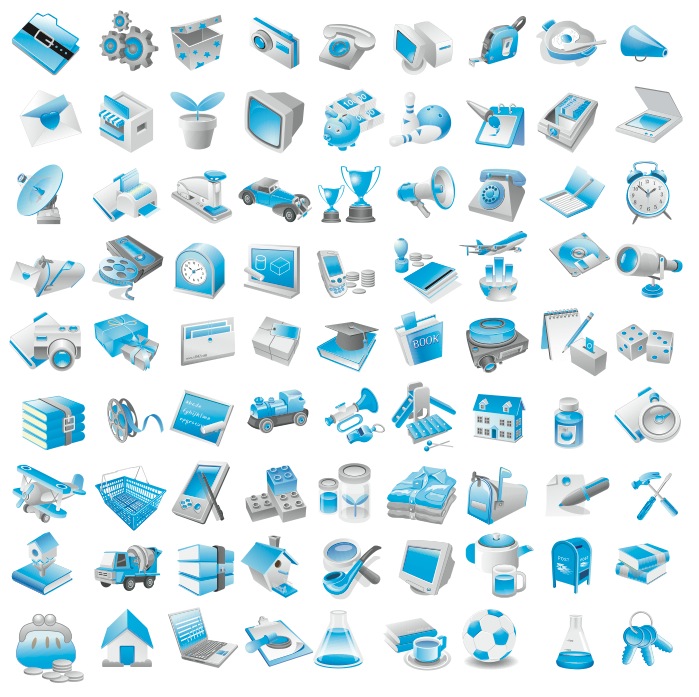 free vector Free Vector Blue Icons